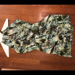 parker new york silk palm tree dress